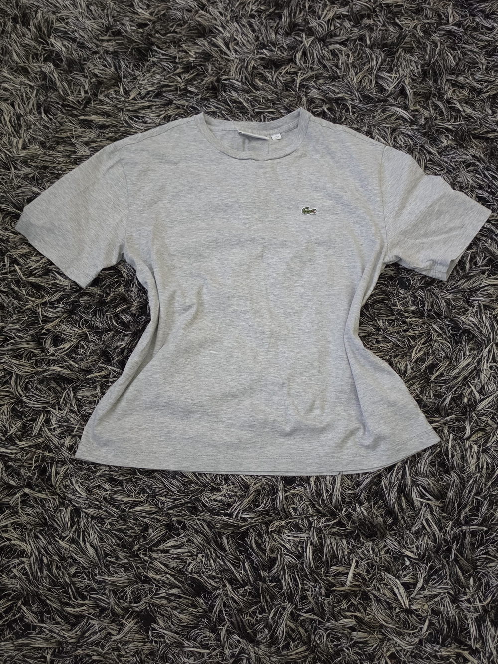 Lacoste Women's Grey Crew Neck Logo T-Shirt